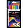 Vláknové fixky Pen 68 brush ARTY, 12 rôznych farieb