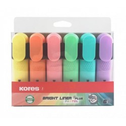 Zvýrazňovač Bright Liner Plus Pastel, 6 rôznych farieb
