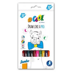 Farebné ceruzky, sada, trojhranné, hrubé, 12 rôznych farieb