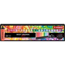 Zvýrazňovač, sada, 2-5 mm, BOSS original Arty, 23 rôznych farieb