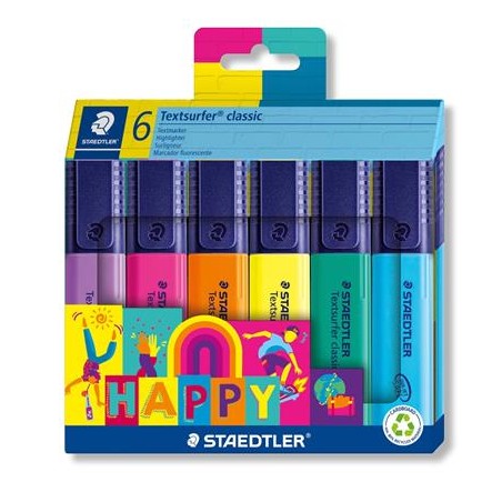 Zvýrazňovač, Textsurfer® classic 364 C Happy, 6 rôznych farieb