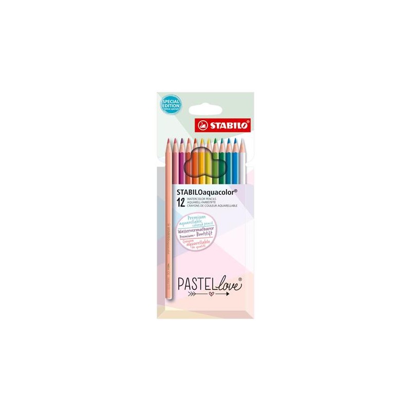 Akvarelové ceruzky Aquacolor Pastellove, 12 rôznych farieb