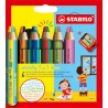 Farebné ceruzky Woody 3 in 1 duo 6 obojstranných rôznych farieb