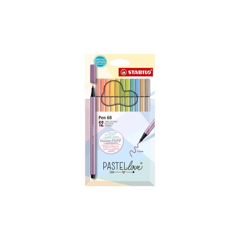 Fixky Pen 68 Pastellove, 12 rôznych farieb
