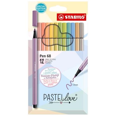 Fixky Pen 68 Pastellove, 12 rôznych farieb
