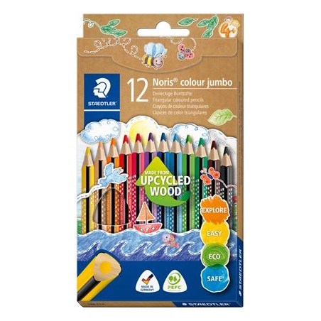 Farebné ceruzky Noris® colour jumbo 188, 12 rôznych farieb