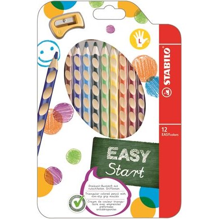 Farebné ceruzky pre pravákov EasyColours, 12 rôznych farieb