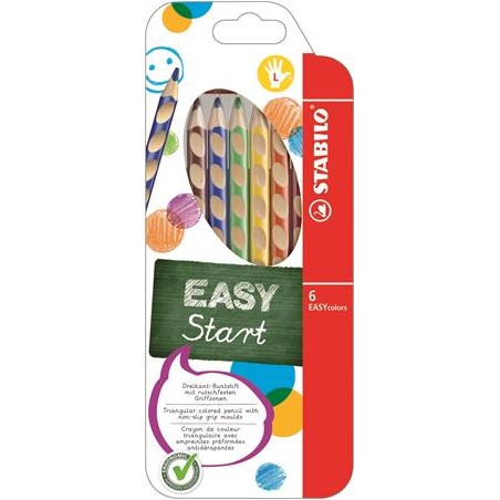 Farebné ceruzky pre ľavákov EasyColours, 6 rôznych farieb