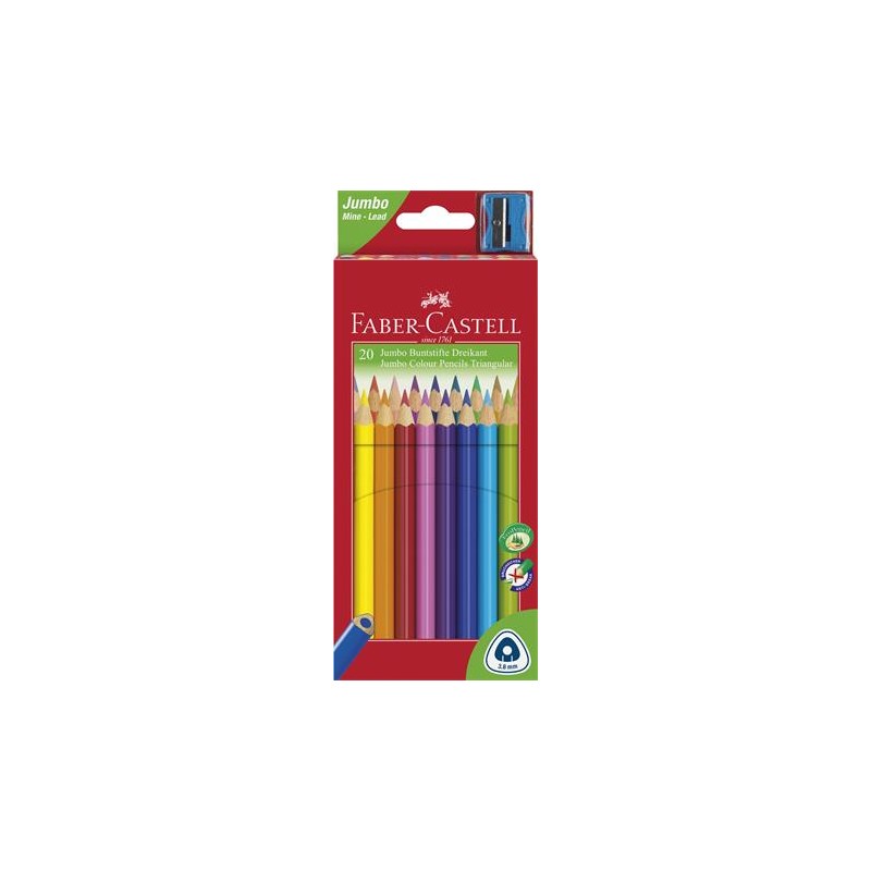 Farebné ceruzky Jumbo, 20 rôznych farieb