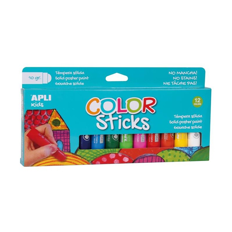 Temperové tyčinky Kids, 12 rôznych farieb