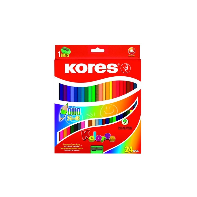 Farebné ceruzky Duo, 24 rôznych farieb