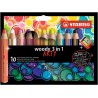 Farebná ceruzka, hrubá, Woody ARTY 3 in 1, 10 rôznych farieb
